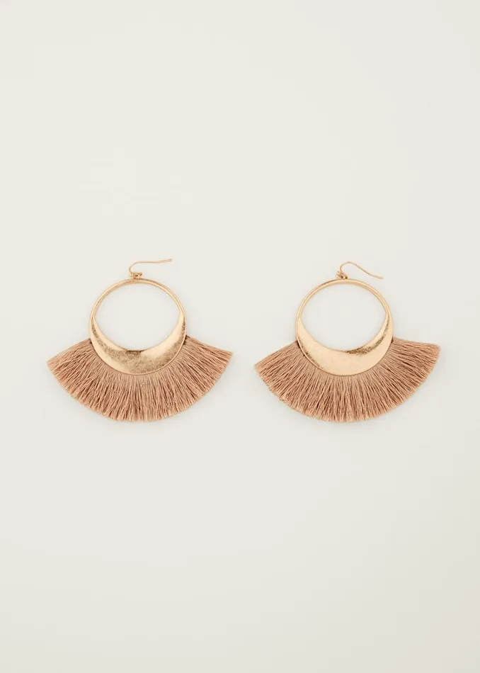 Women Phase Eight Jewellery Fan Detail Drop Earring Gold