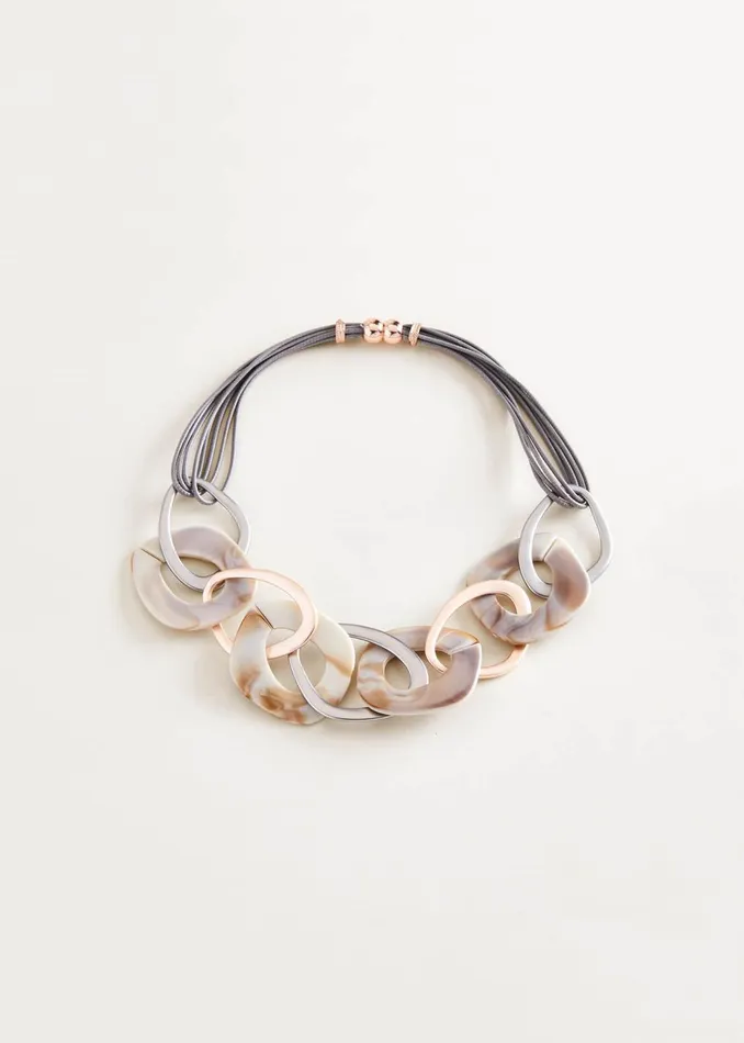 Women Phase Eight Jewellery Jily Resin Hoop Necklace Pinksilver