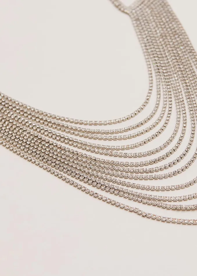 Women Phase Eight Jewellery Layered Stone Necklace Silver