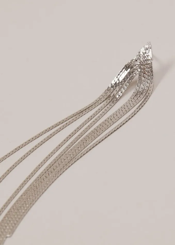 Women Phase Eight Jewellery Long Chain Earrings Silver