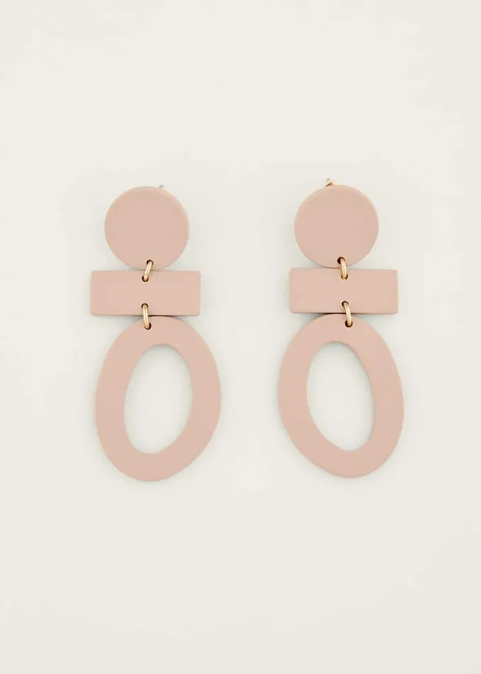 Women Phase Eight Jewellery Painted Abstract Drop Earring Putty