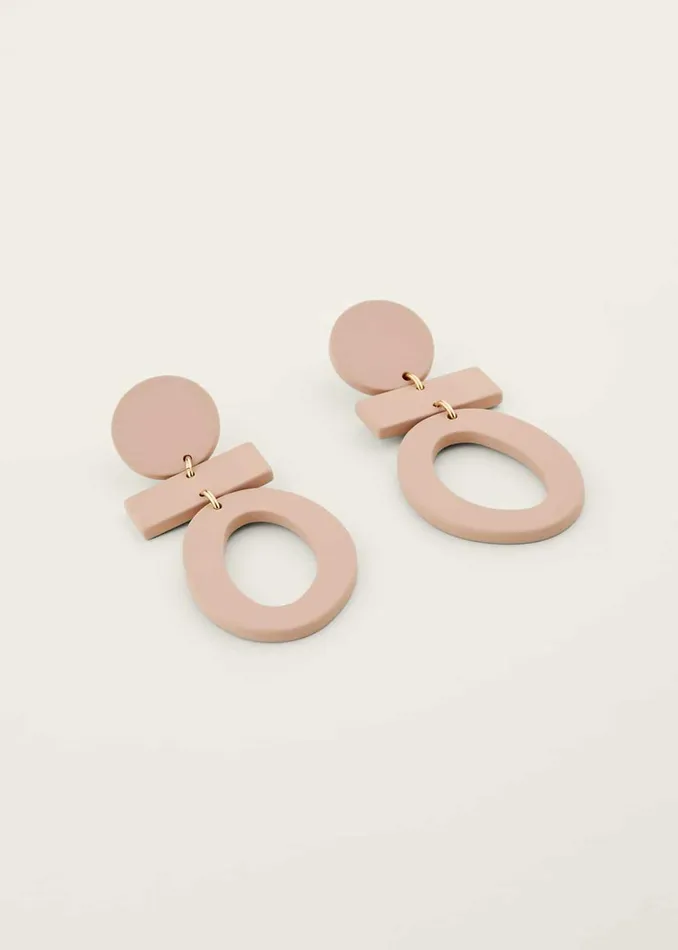 Women Phase Eight Jewellery Painted Abstract Drop Earring Putty