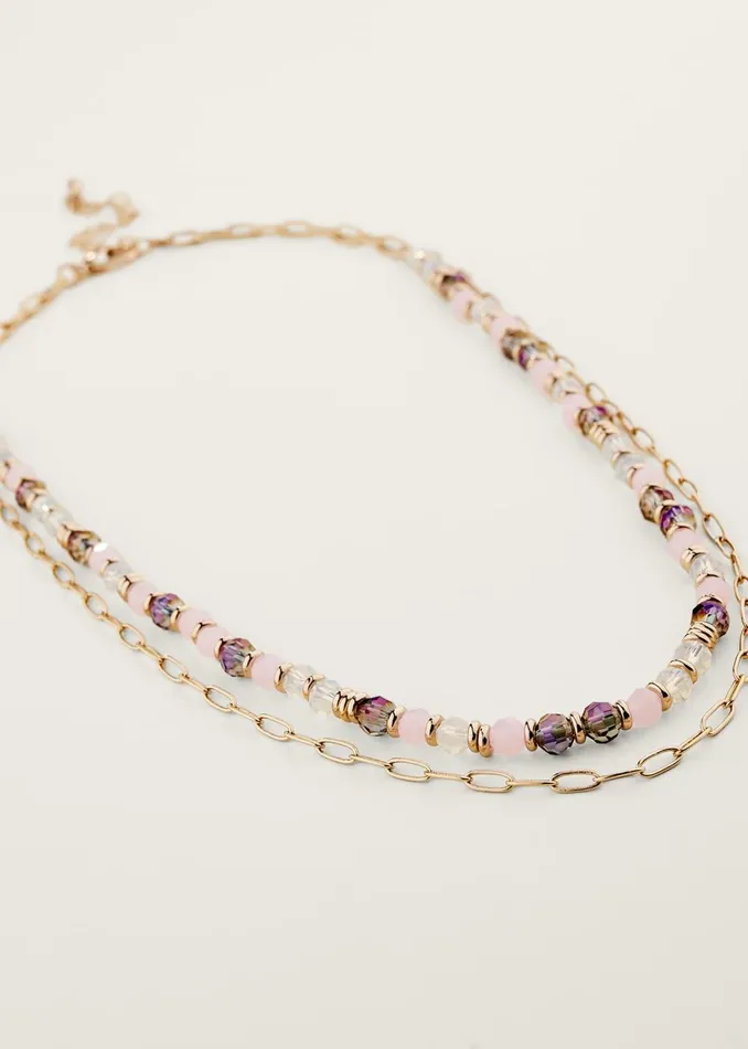 Women Phase Eight Jewellery Pastel Bead Layered Necklace Gold