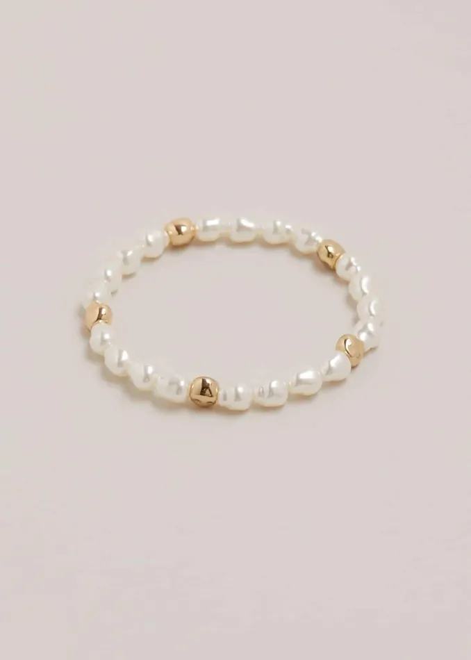 Women Phase Eight Jewellery Pearl And Bead Bracelet Gold