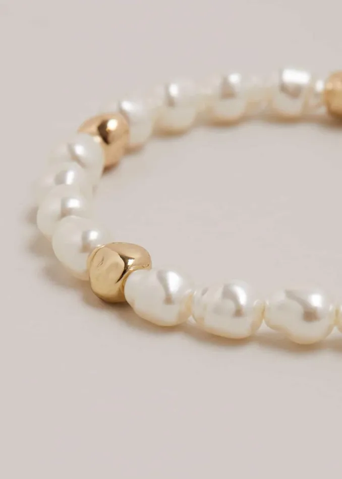 Women Phase Eight Jewellery Pearl And Bead Bracelet Gold