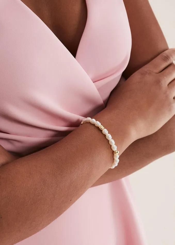 Women Phase Eight Jewellery Pearl And Bead Bracelet Gold