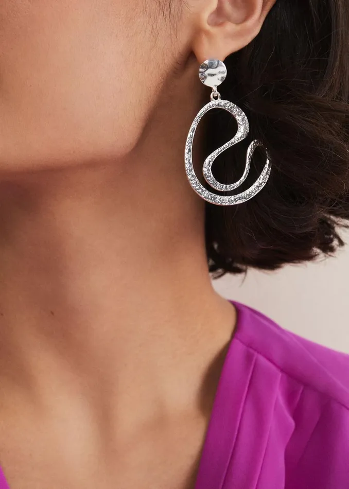 Women Phase Eight Jewellery Silver Drop Earrings Silver