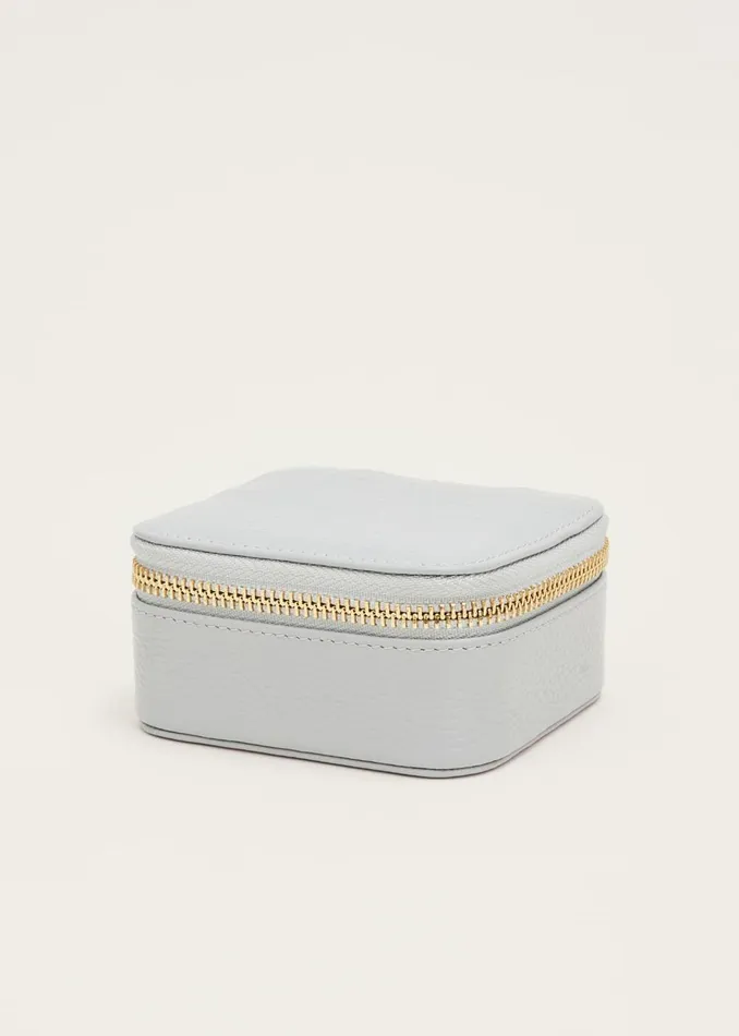 Women Phase Eight Jewellery Small Leather Jewellery Box Grey