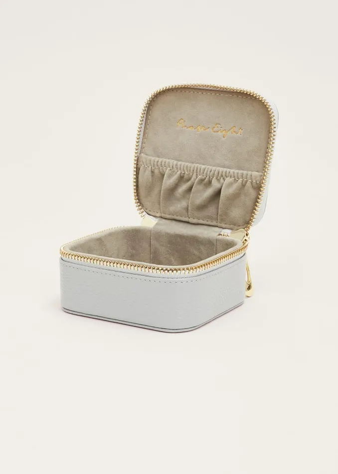 Women Phase Eight Jewellery Small Leather Jewellery Box Grey