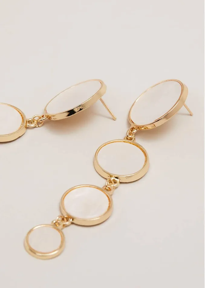 Women Phase Eight Jewellery Statement Circle Pearl Drop Earrings Cream