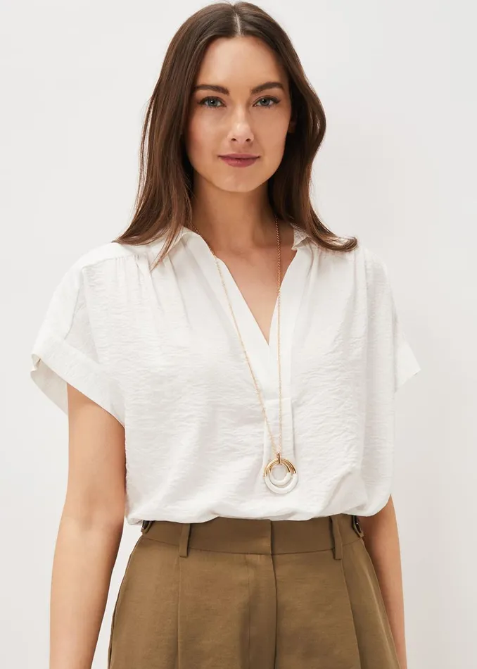 Women Phase Eight Jewellery Two Colour Double Circle Long Necklace Gold