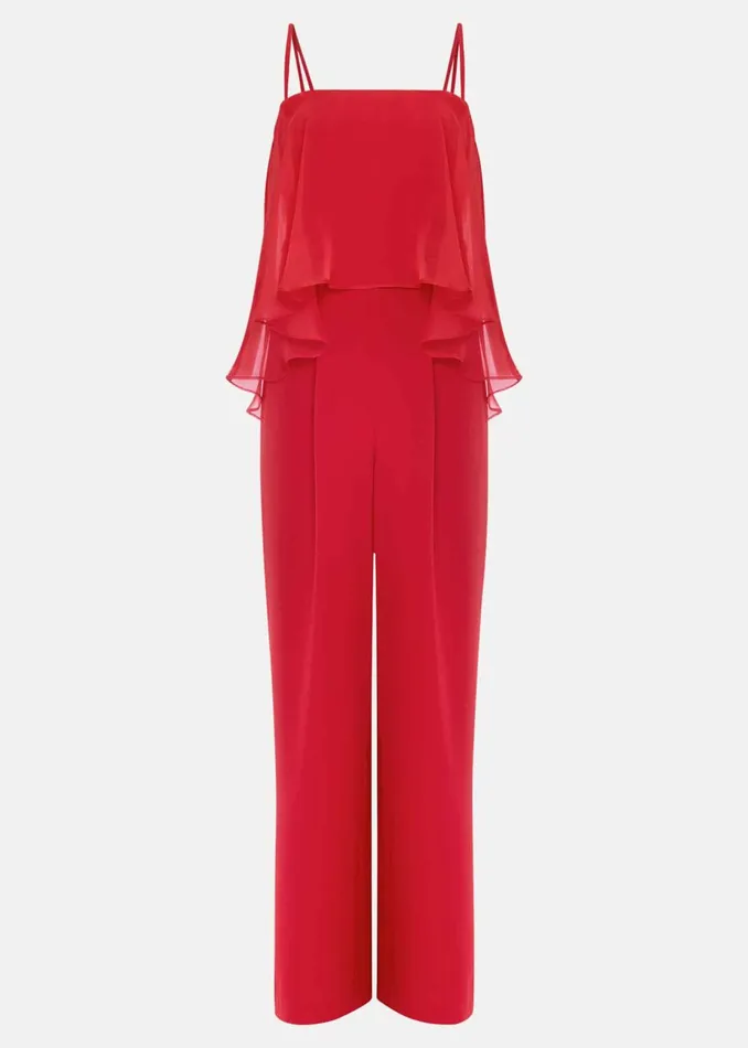 Women Phase Eight Jumpsuits Anna Red Wide Leg Jumpsuit Fire