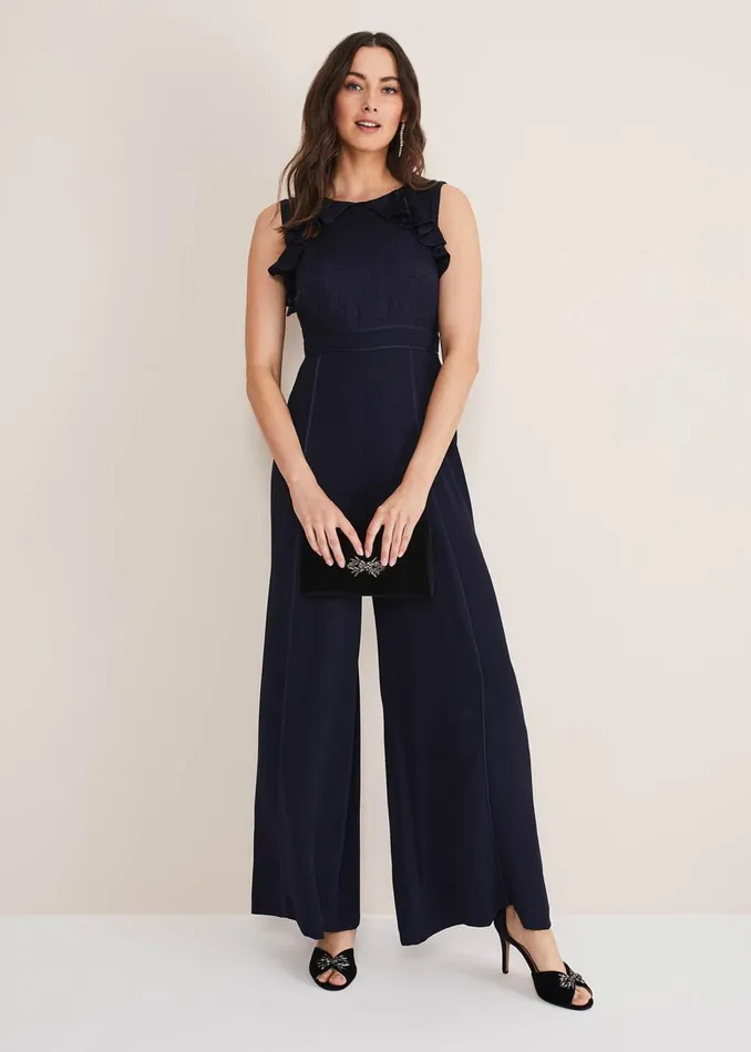 Women Phase Eight Jumpsuits Atlanta Burnout Jumpsuit Navy