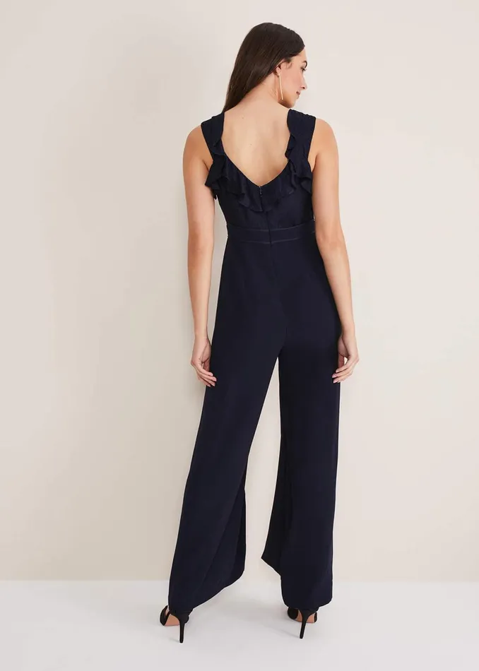 Women Phase Eight Jumpsuits Atlanta Burnout Jumpsuit Navy