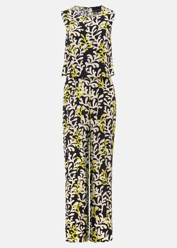 Women Phase Eight Jumpsuits Aubrey Abstract Wide Leg Jumpsuit Oliveblack