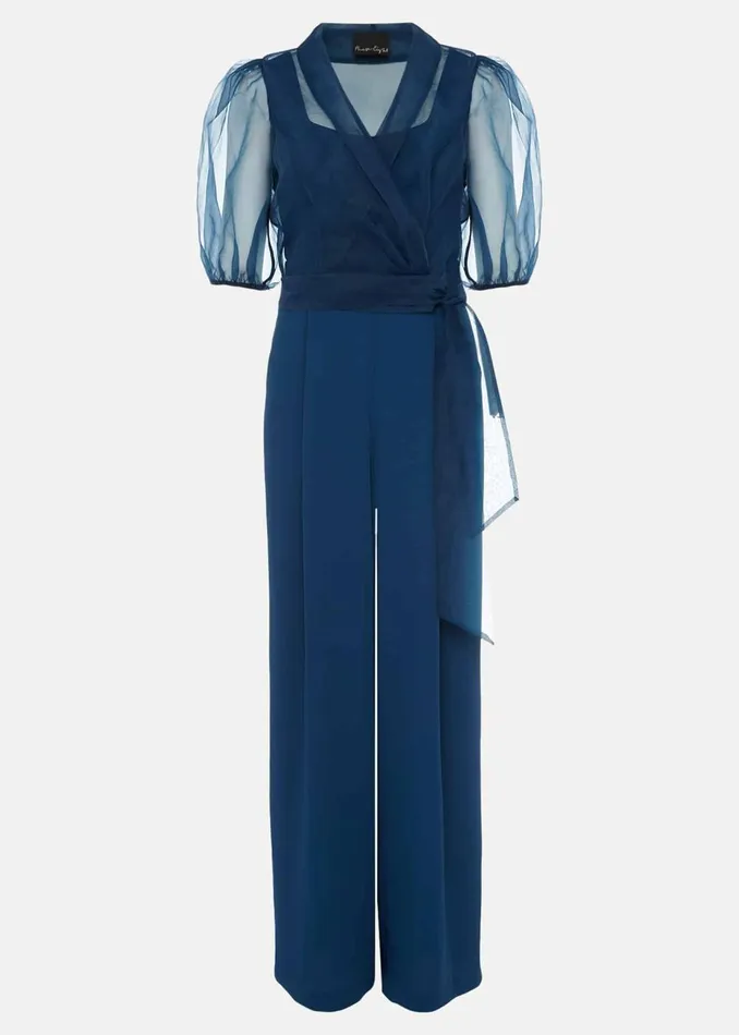 Women Phase Eight Jumpsuits Brontie Puff Sleeve Wide Leg Jumpsuit Teal