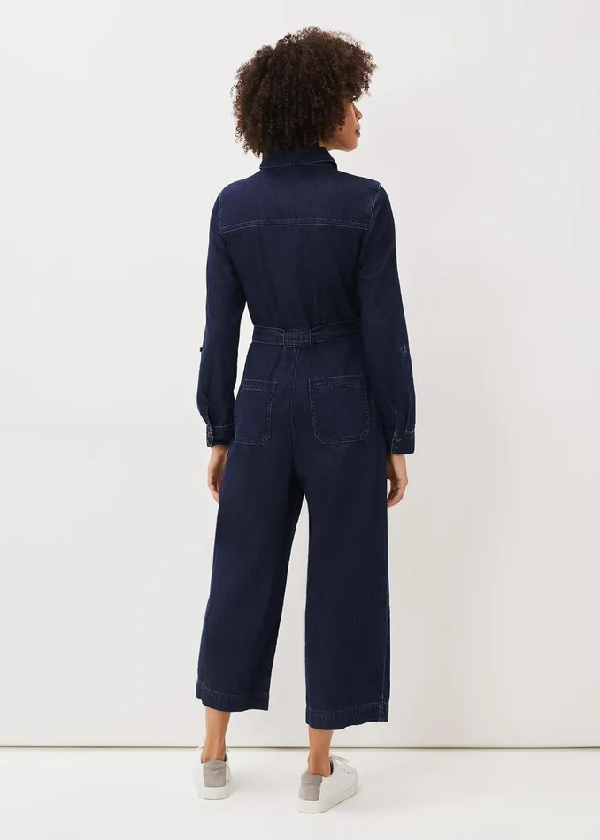 Women Phase Eight Jumpsuits Cecile Denim Wide Leg Jumpsuit Denim