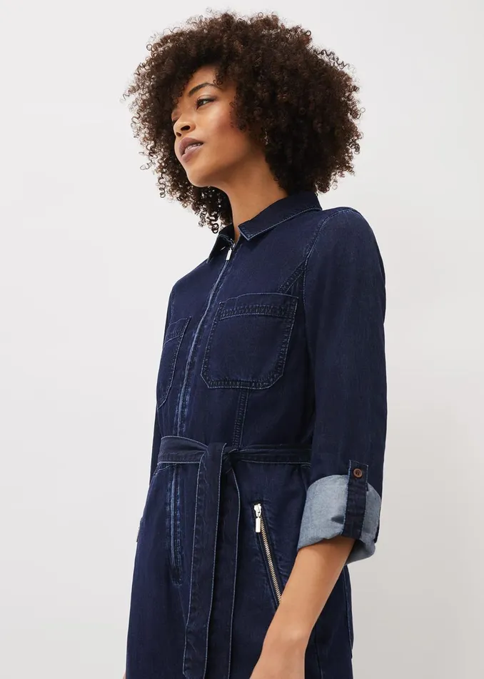 Women Phase Eight Jumpsuits Cecile Denim Wide Leg Jumpsuit Denim