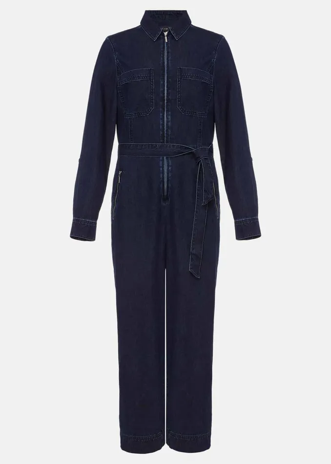 Women Phase Eight Jumpsuits Cecile Denim Wide Leg Jumpsuit Denim