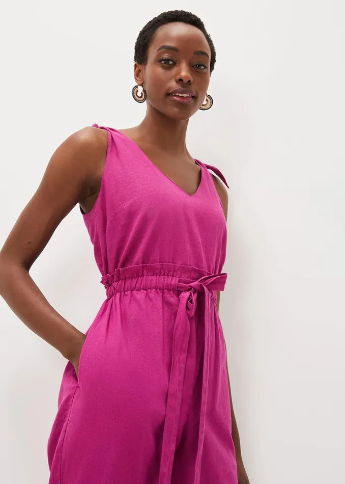 Women Phase Eight Jumpsuits Chessie Linen Tie Jumpsuit Orchid