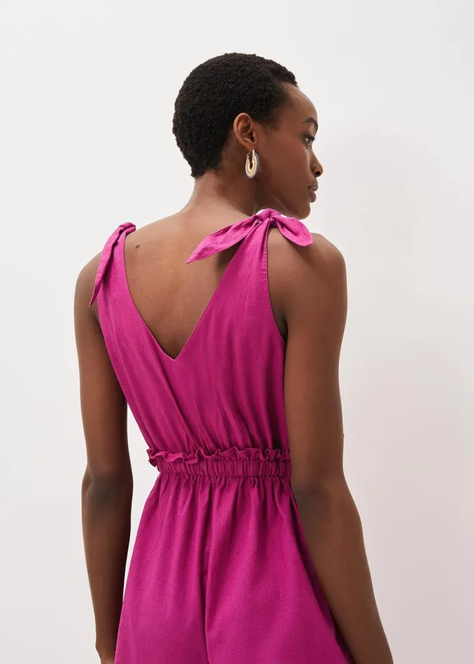 Women Phase Eight Jumpsuits Chessie Linen Tie Jumpsuit Orchid