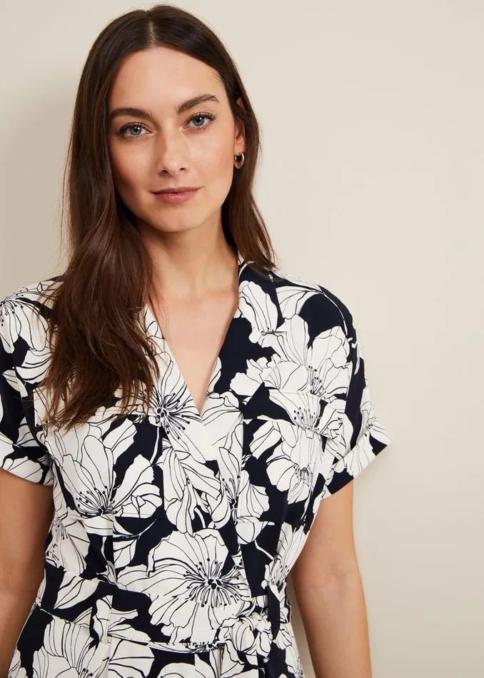 Women Phase Eight Jumpsuits Constance Floral Jumpsuit Navyivory
