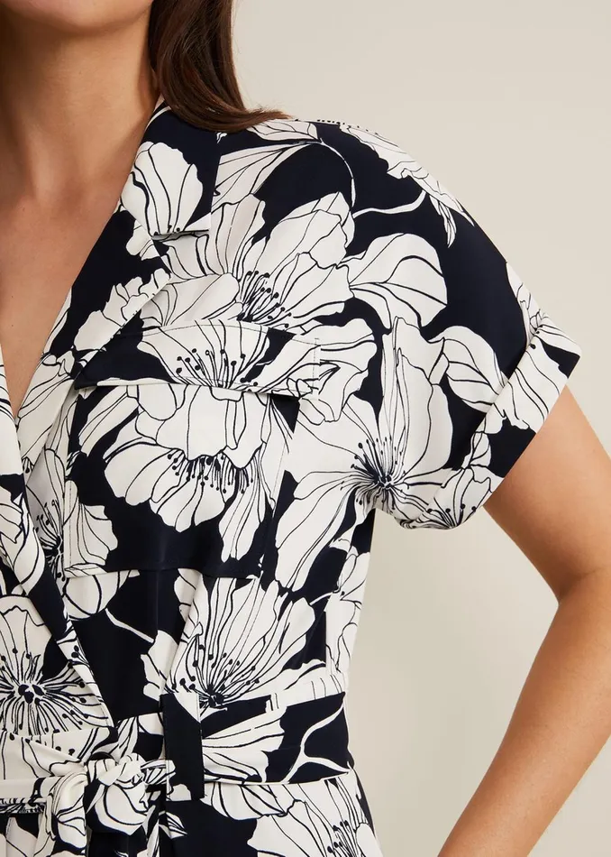 Women Phase Eight Jumpsuits Constance Floral Jumpsuit Navyivory