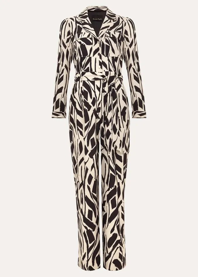 Women Phase Eight Jumpsuits Constance Geo Jumpsuit Black
