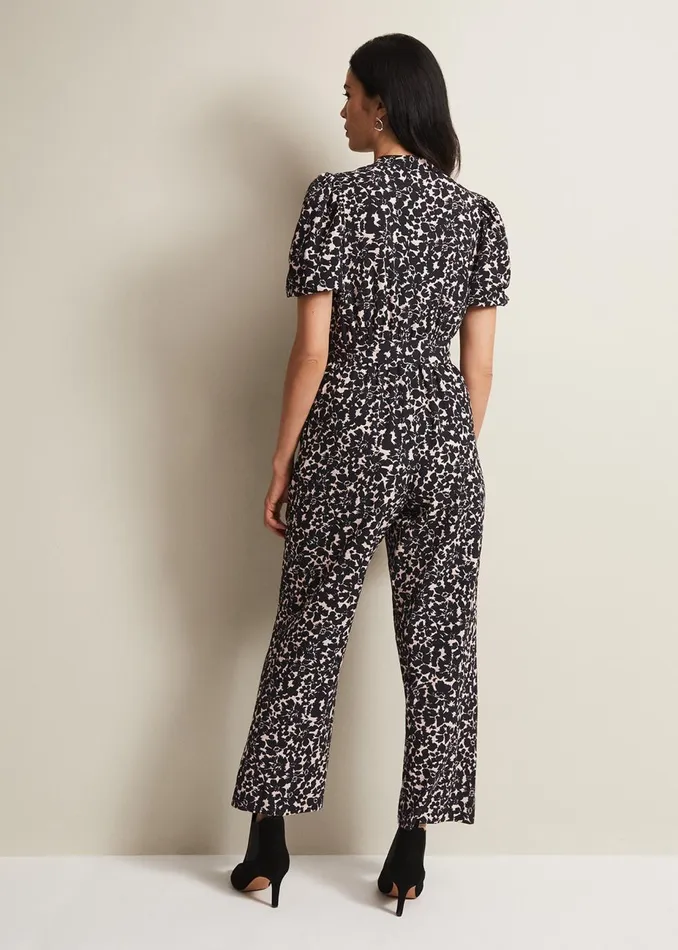 Women Phase Eight Jumpsuits Dorothea Floral Jumpsuit Blackmulti