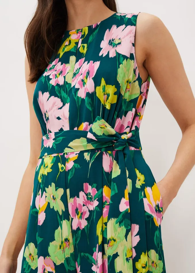 Women Phase Eight Jumpsuits Effie Printed Jumpsuit Tealmulti