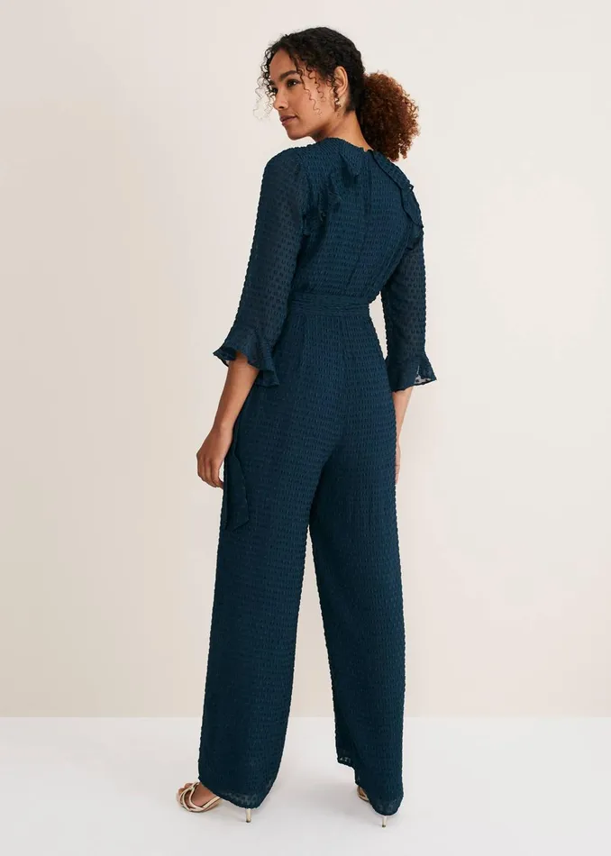 Women Phase Eight Jumpsuits Hattie Wrap Wide Leg Jumpsuit Ocean