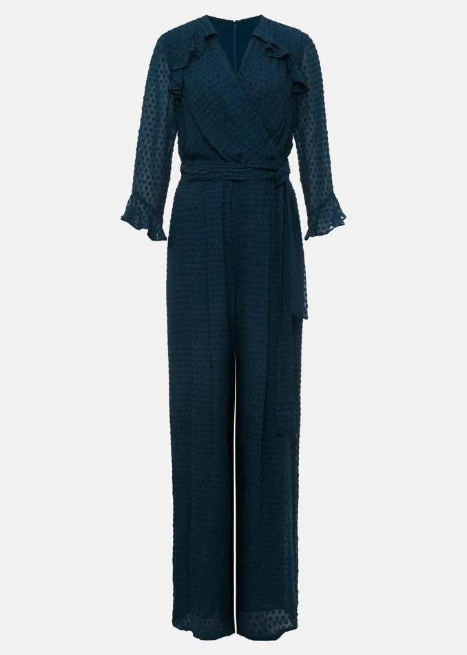 Women Phase Eight Jumpsuits Hattie Wrap Wide Leg Jumpsuit Ocean