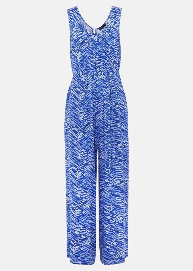 Women Phase Eight Jumpsuits Juliana Zebra Print Jersey Jumpsuit Blue