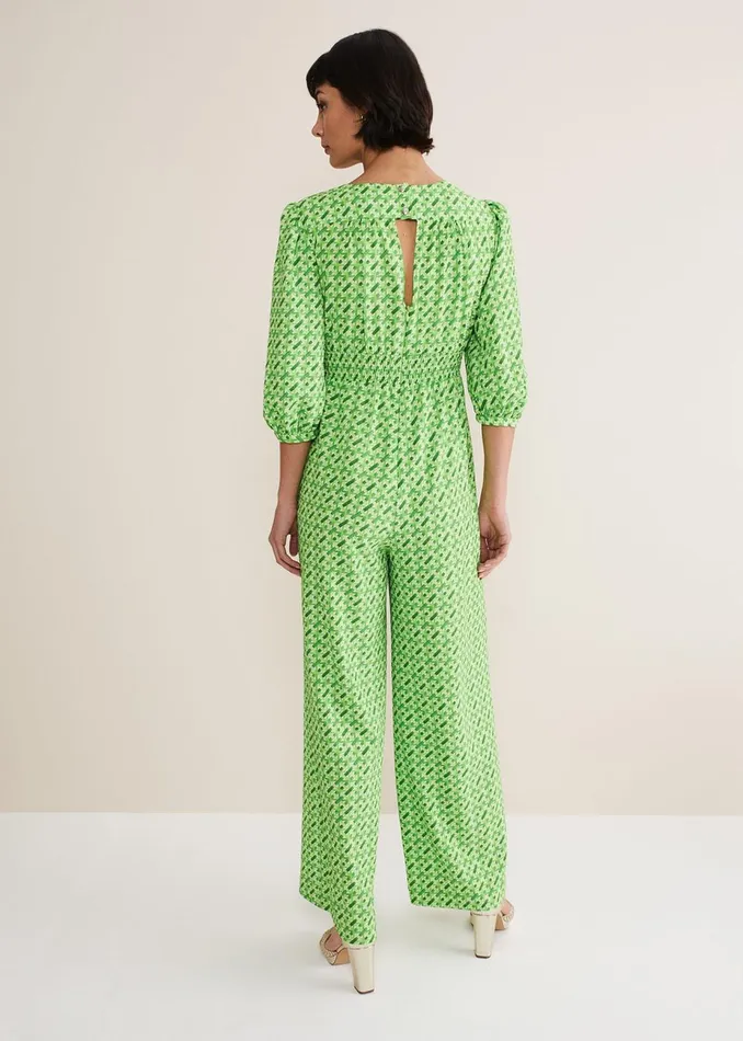 Women Phase Eight Jumpsuits Lacey Geo Wide Leg Jumpsuit Green