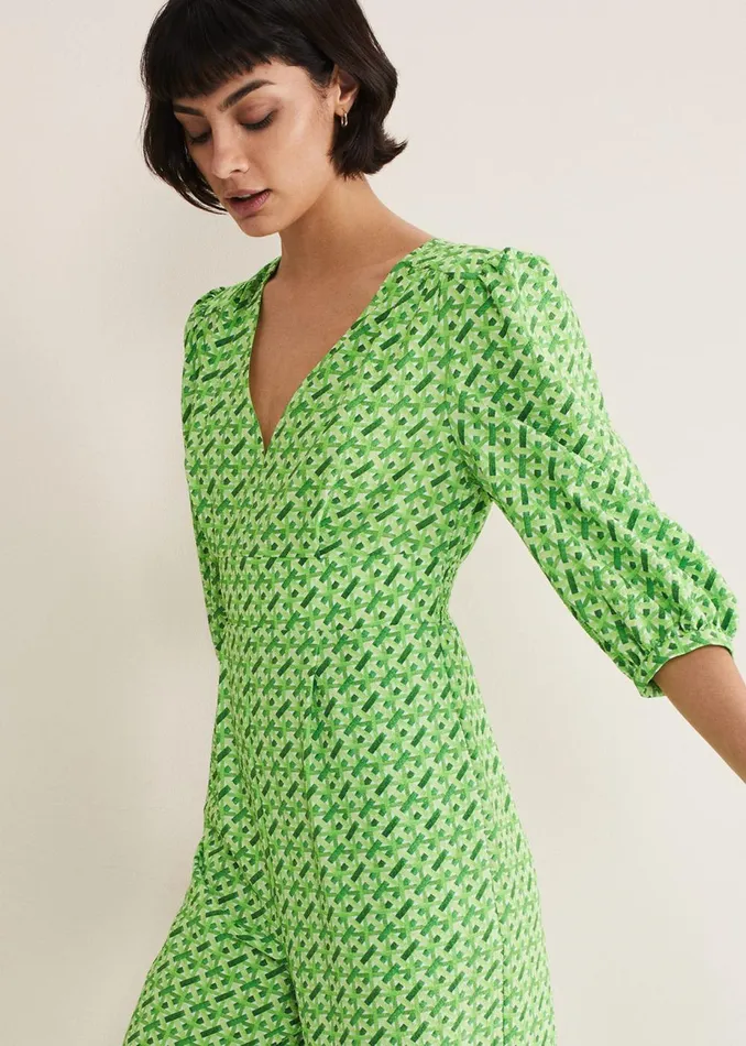 Women Phase Eight Jumpsuits Lacey Geo Wide Leg Jumpsuit Green