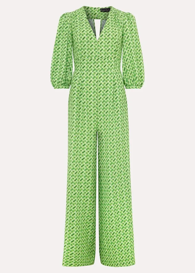 Women Phase Eight Jumpsuits Lacey Geo Wide Leg Jumpsuit Green