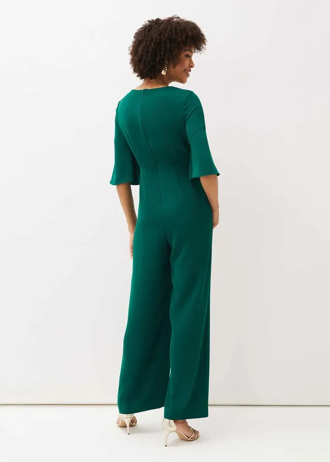 Women Phase Eight Jumpsuits Layla Bow Jumpsuit Emerald