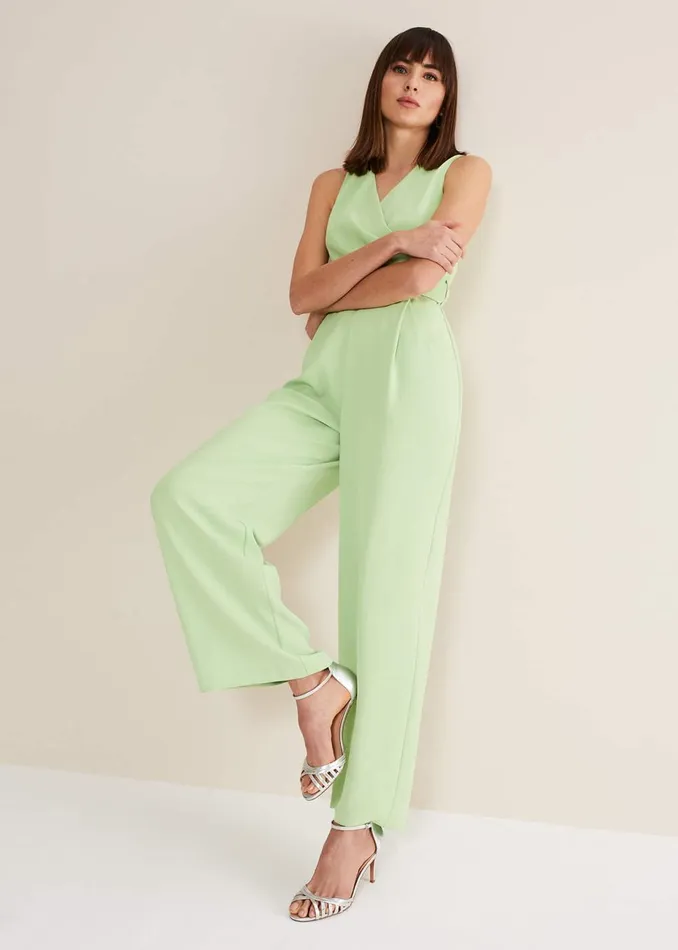 Women Phase Eight Jumpsuits Lissia Green Wide Leg Jumpsuit Apple Green