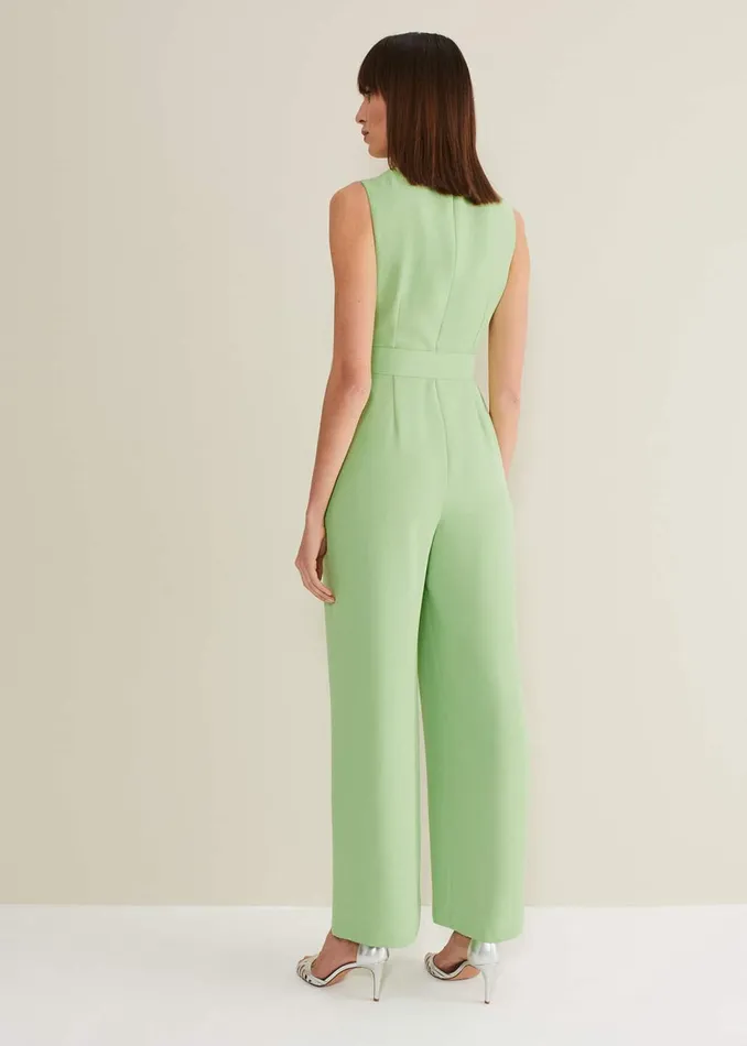 Women Phase Eight Jumpsuits Lissia Green Wide Leg Jumpsuit Apple Green