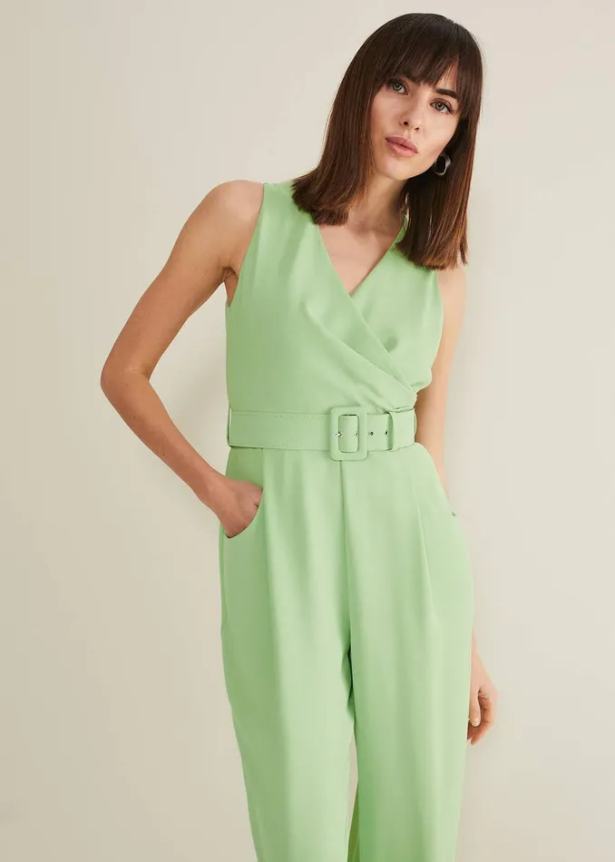 Women Phase Eight Jumpsuits Lissia Green Wide Leg Jumpsuit Apple Green