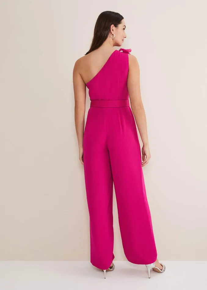 Women Phase Eight Jumpsuits Luisa One Shoulder Jumpsuit Magenta Pink