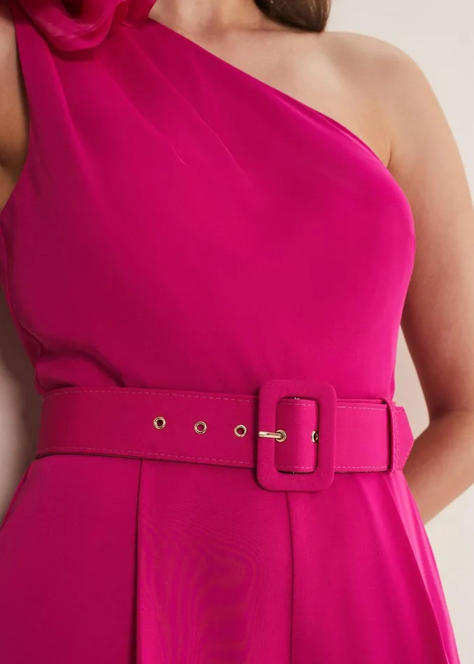 Women Phase Eight Jumpsuits Luisa One Shoulder Jumpsuit Magenta Pink