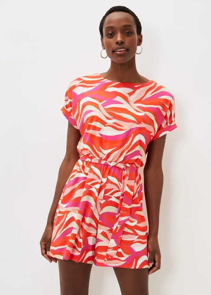 Women Phase Eight Jumpsuits Meryl Jersey Wave Print Playsuit Multicoloured