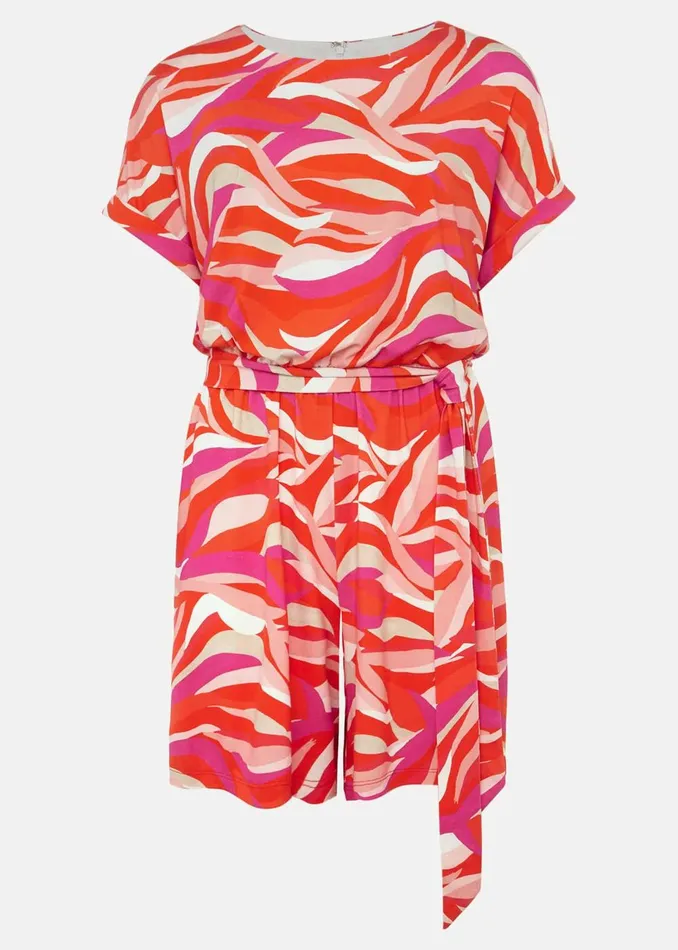 Women Phase Eight Jumpsuits Meryl Jersey Wave Print Playsuit Multicoloured