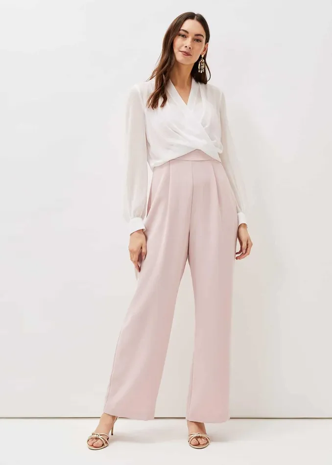 Women Phase Eight Jumpsuits Mindy Wide Leg Jumpsuit Ivoryantique Rose