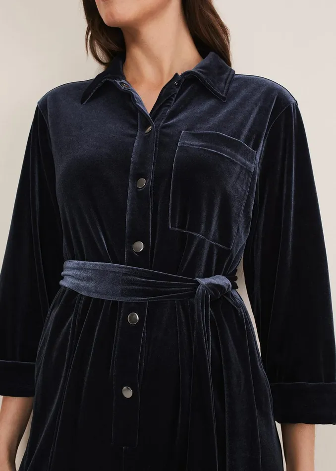 Women Phase Eight Jumpsuits Nala Velvet Jumpsuit Charcoal