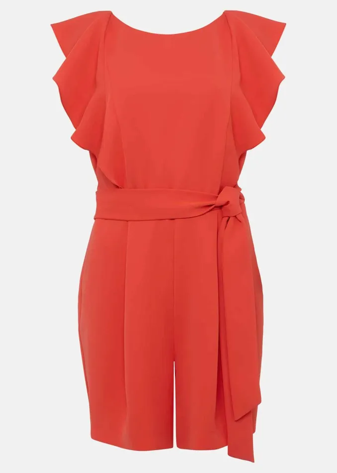 Women Phase Eight Jumpsuits Oaklynn Ruffle Playsuit Vermillion