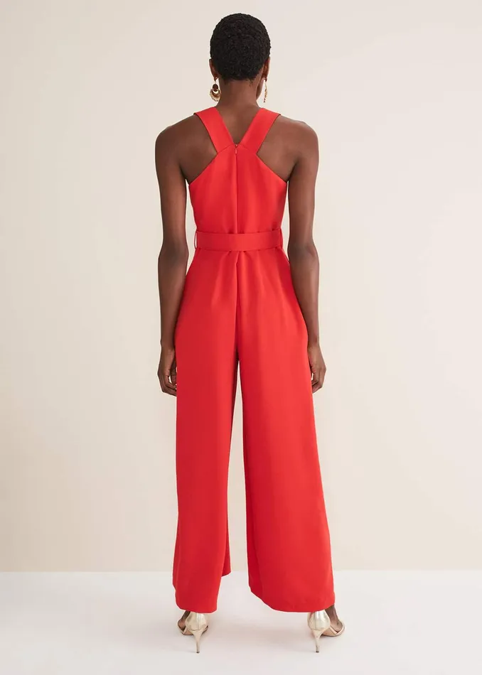 Women Phase Eight Jumpsuits Orla Twist Neck Jumpsuit Fire