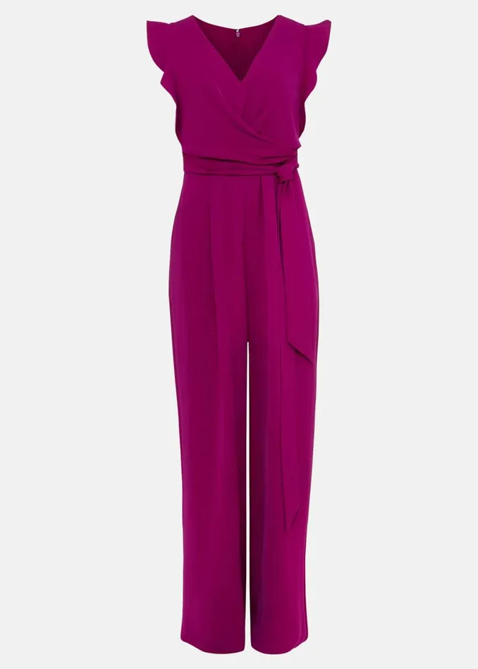 Women Phase Eight Jumpsuits Petite Ayla Ruffle Jumpsuit Magenta