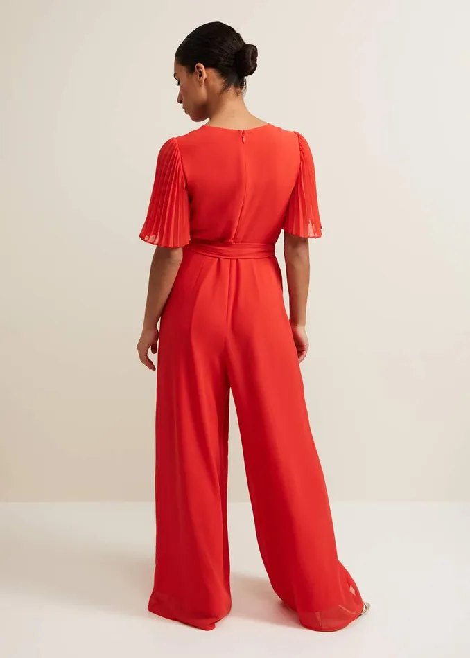 Women Phase Eight Jumpsuits Petite Kendall Pleat Jumpsuit Orange